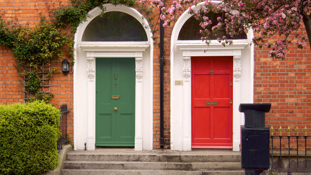 Two different coloured doors
