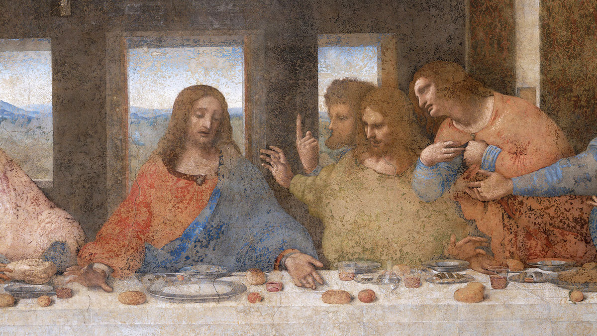 Jesus Christ and his disciples in the painting of The Last Supper by Leonardo da Vinci