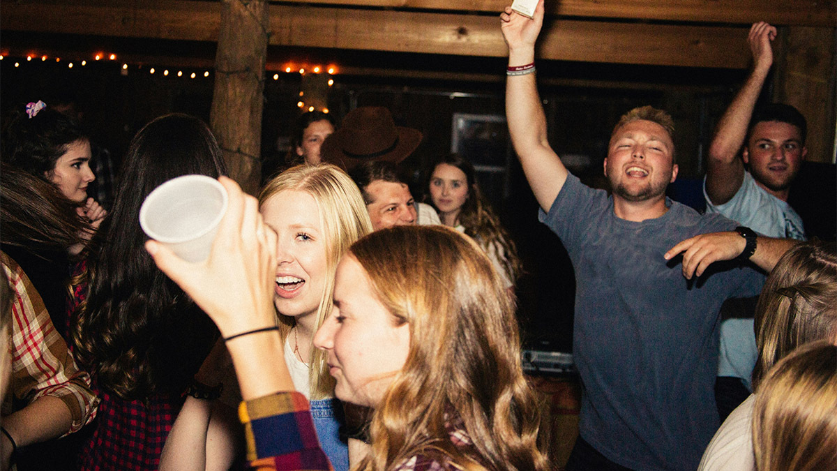 A group of young adults at a party
